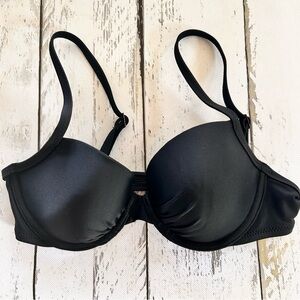 Aerie 32C Black Smooth T-Shirt Bra / Swim top with Light Padding